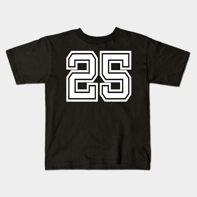 Numbers 25 for a sports team, group, or community Kids T-Shirt by DariBangAngga